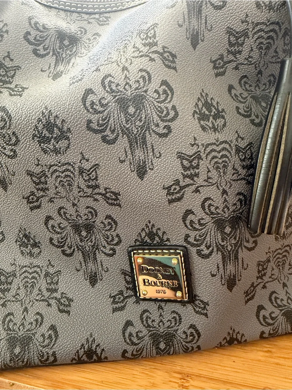 Disney Dooney & Bourke Haunted Mansion Gray Shoulder Bag with Tassels